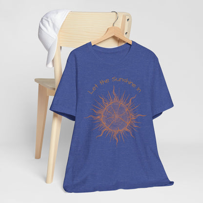 T-Shirt, Short Sleeve Boxy Crew Neck - Let the Sunshine In Sun Positive Vibes