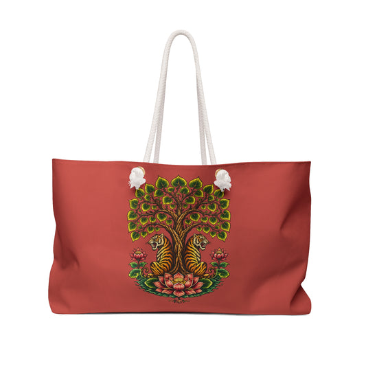 Boho Tiger Bodhi Tree Weekender Bag