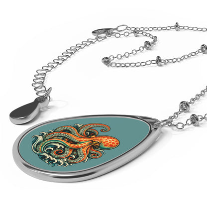 Octopus Teardrop Pendent Necklace