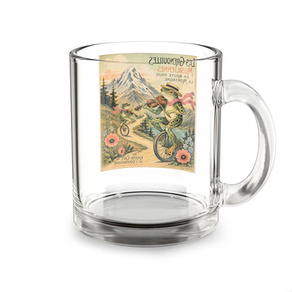 Frogs on Unicycles Glass Mug | 10oz
