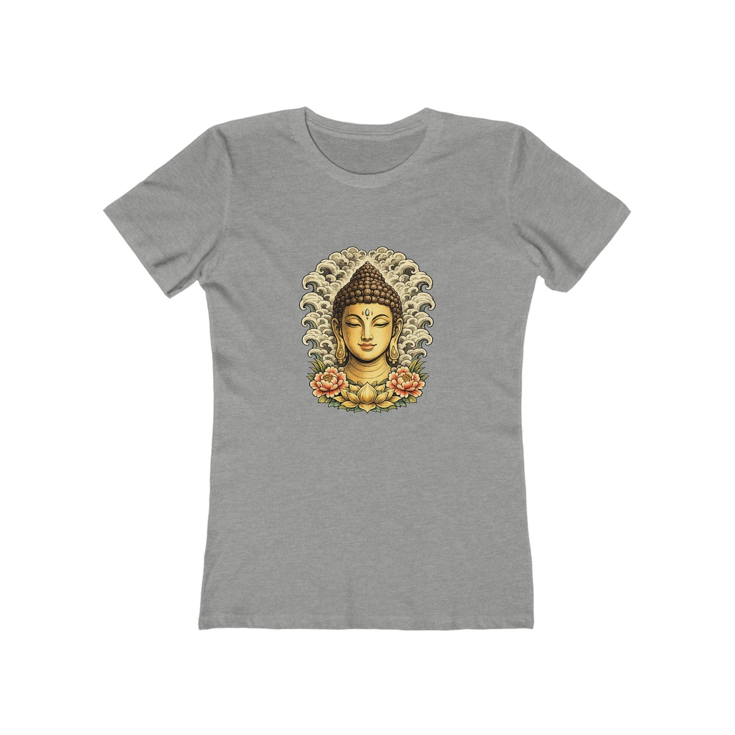 Buddha Head with Floral Accents T-Shirt