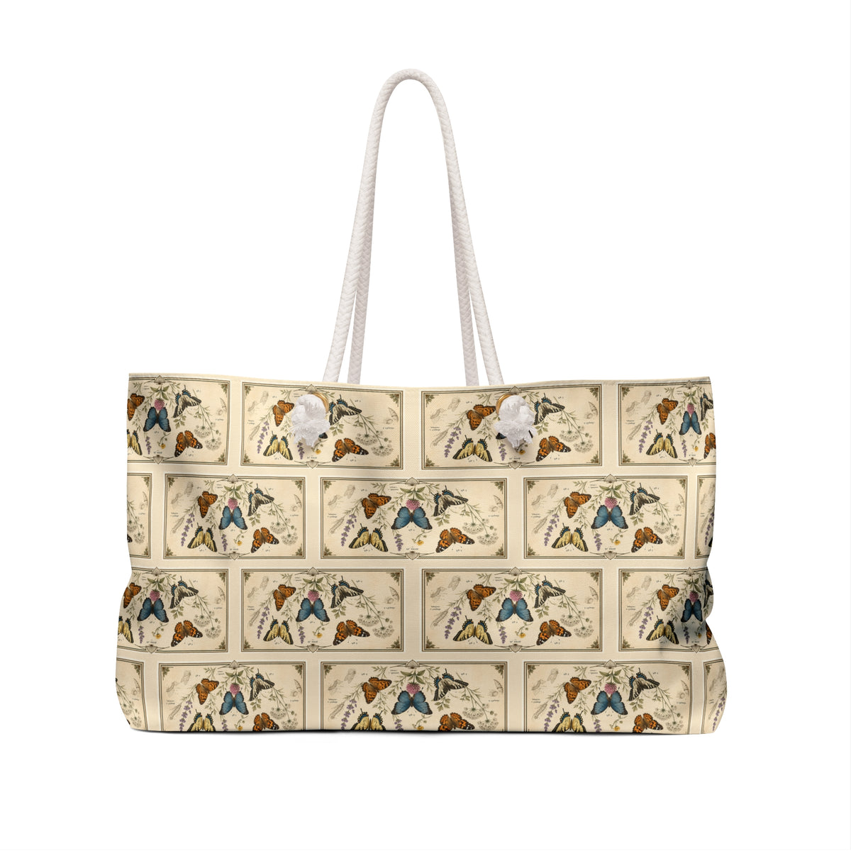 Tote, Weekender Travel  Bag - Butterflies & Wildflowers