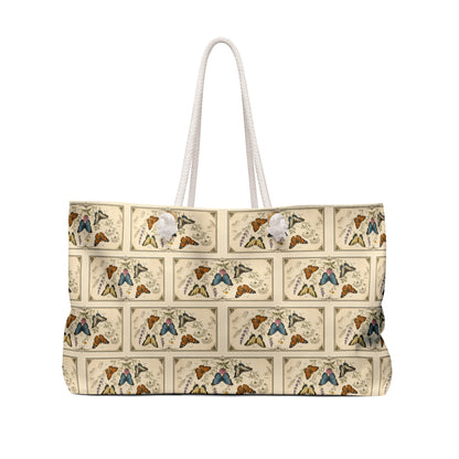 Tote, Weekender Travel  Bag - Butterflies & Wildflowers