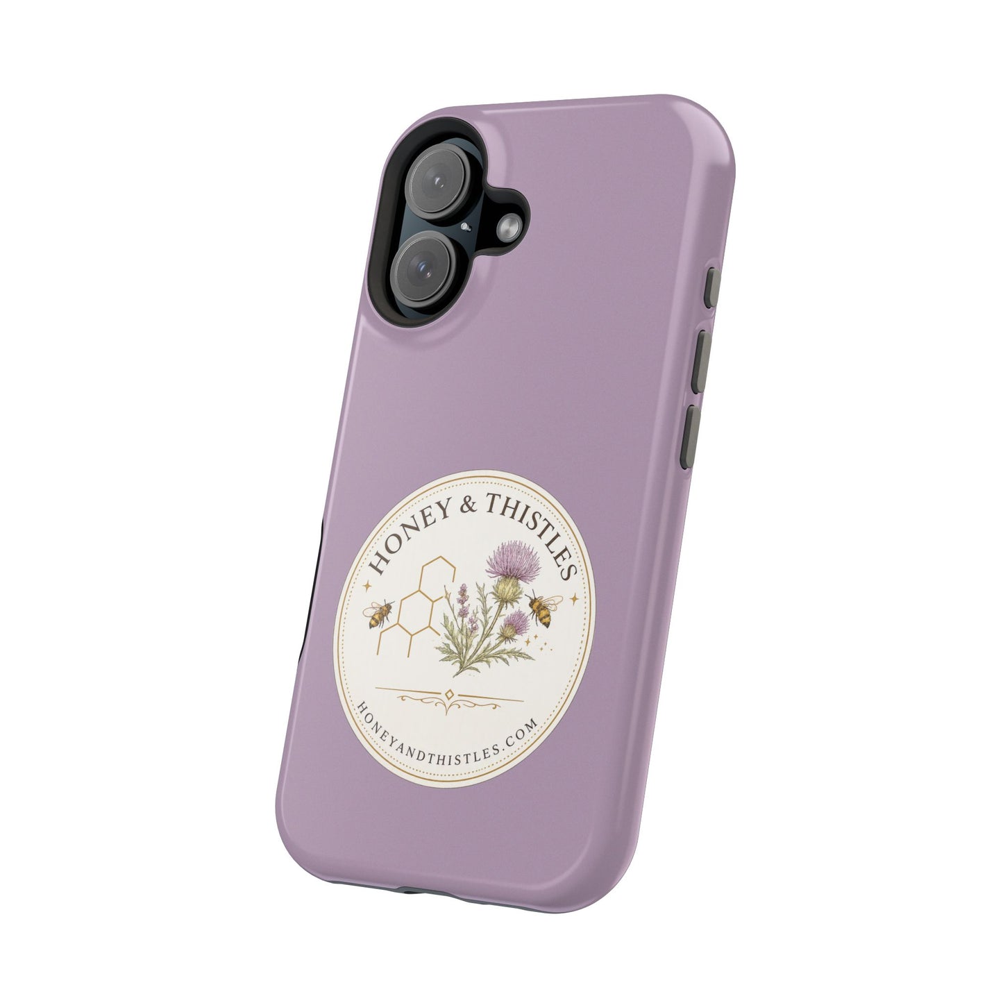 Floral Honey & Thistles Magnetic Phone Case — Impact-Resistant MagSafe-Compatible