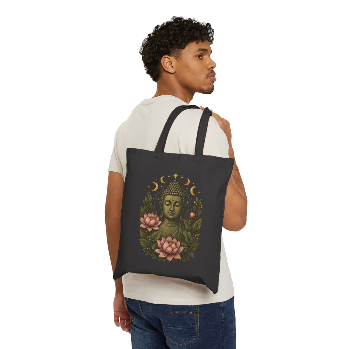 Tote, Canvass bag - Boho Buddha Lotus