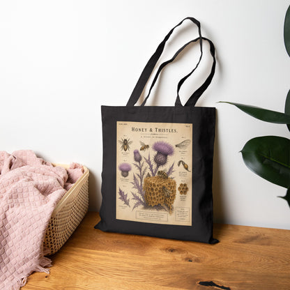 Vintage Honey & Thistles Canvas Tote Bag
