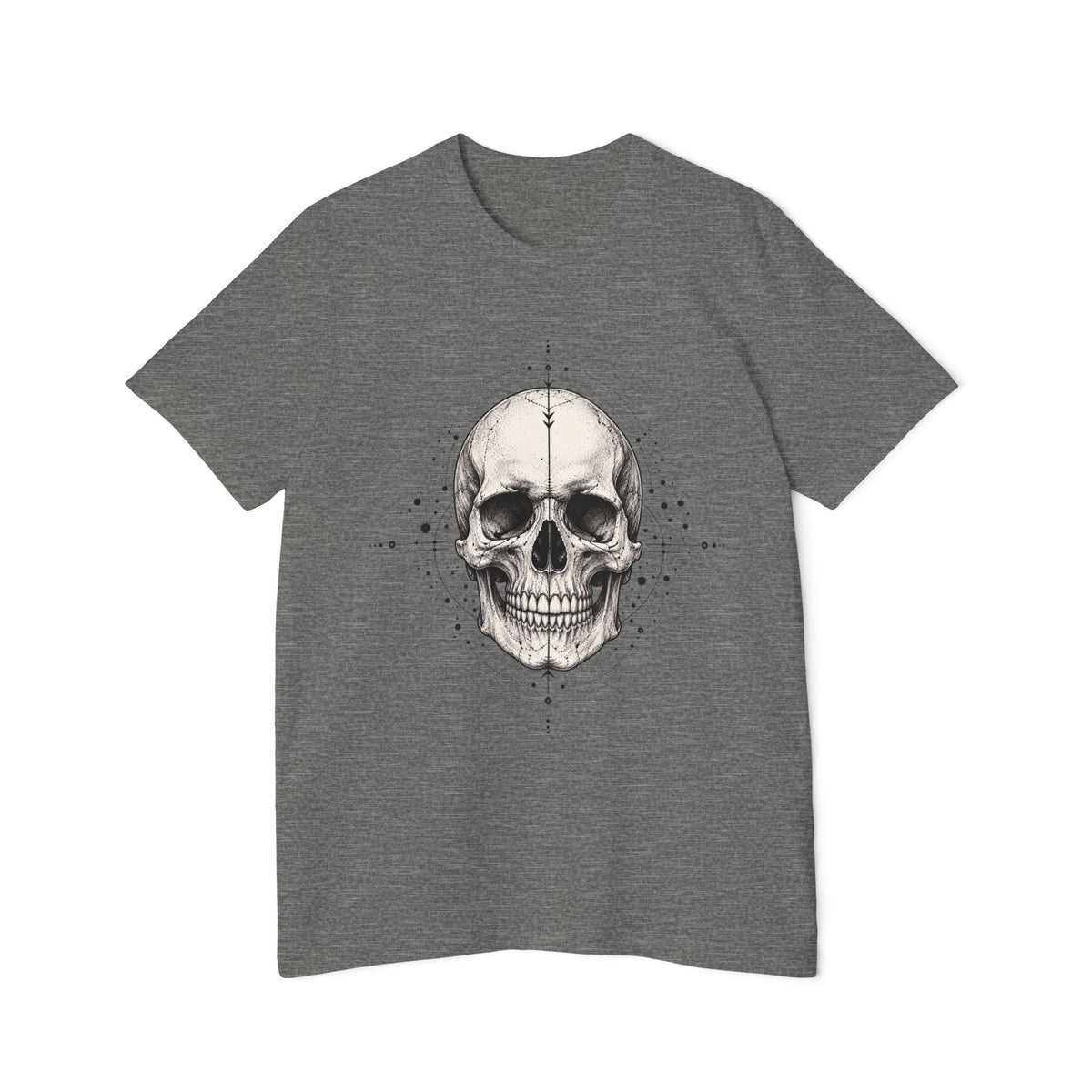 T-Shirt, Short Sleeve Boxy Crew Neck - Geometric Skull