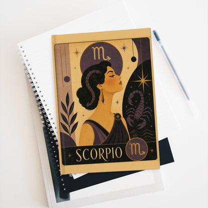 Journal Notebook, Hardcover Blank - Retro Scorpio Zodiac