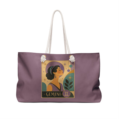 Tote, Weekender Travel Bag - Retro Gemini Zodiac