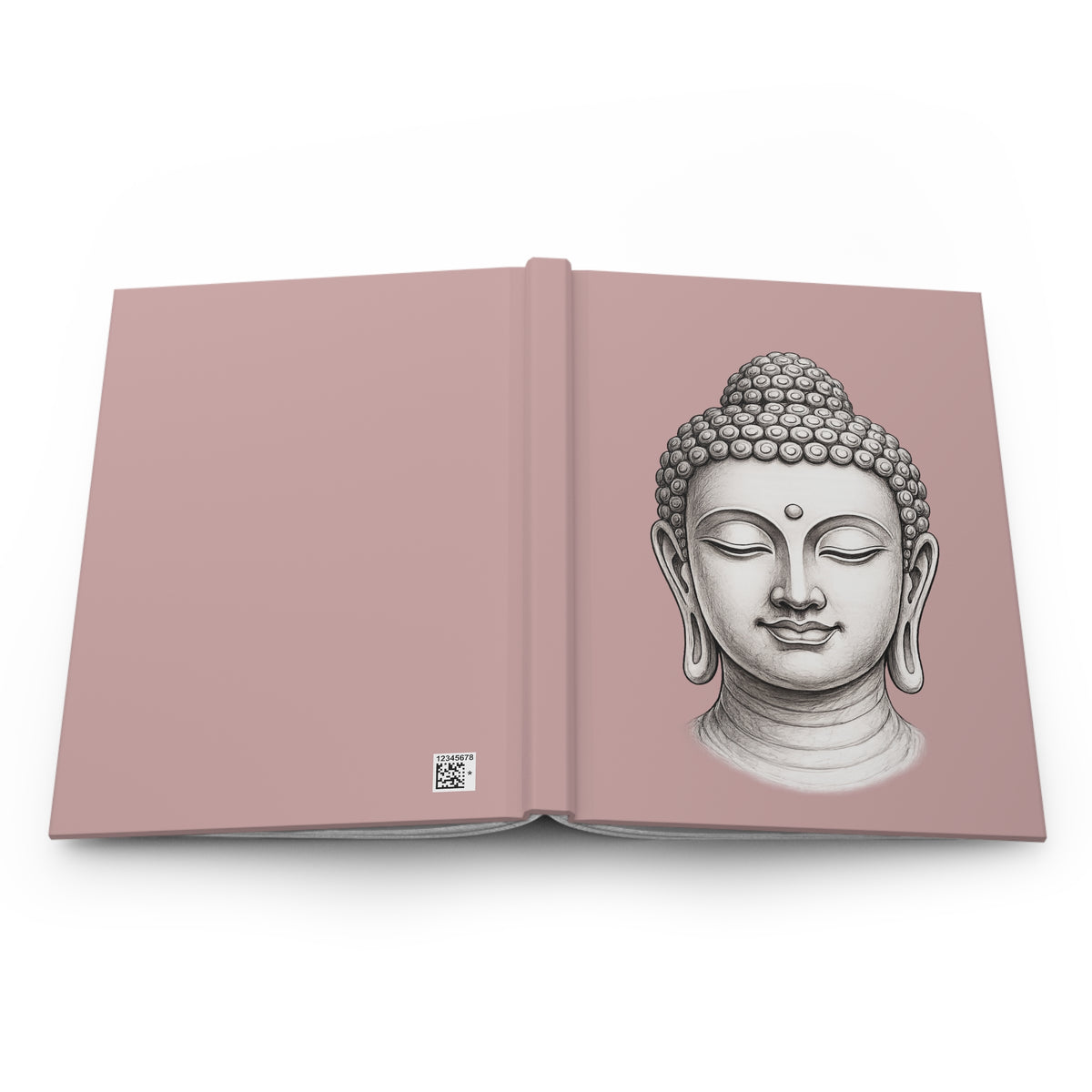 Journal Notebook, Lined Hardcover - Buddha Head (pale pink)