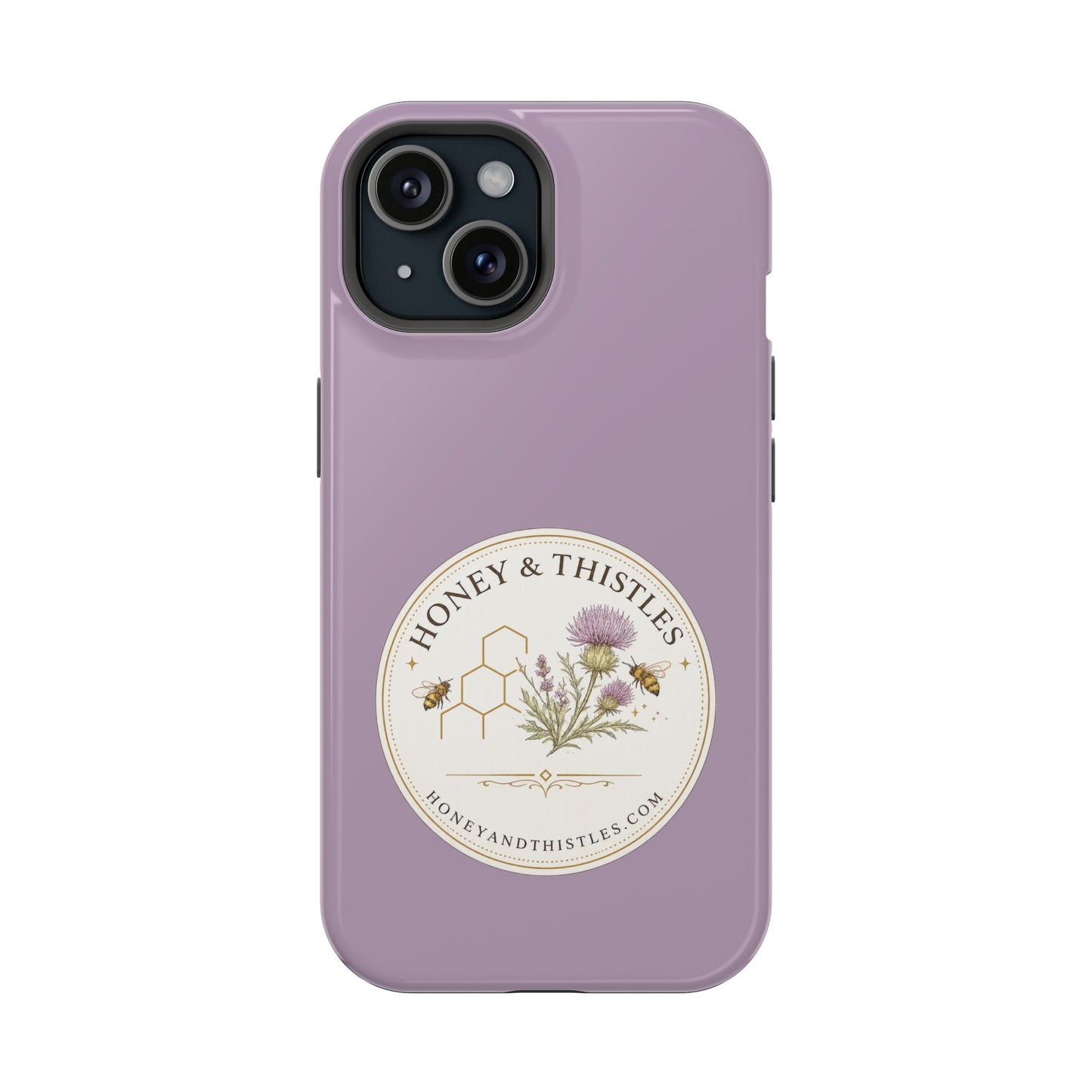 Floral Honey & Thistles Magnetic Phone Case — Impact-Resistant MagSafe-Compatible