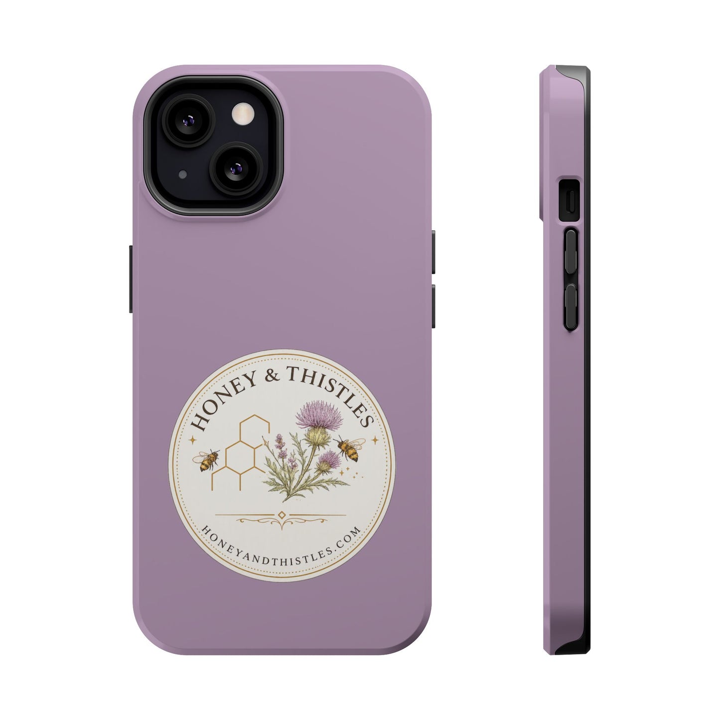 Floral Honey & Thistles Magnetic Phone Case — Impact-Resistant MagSafe-Compatible