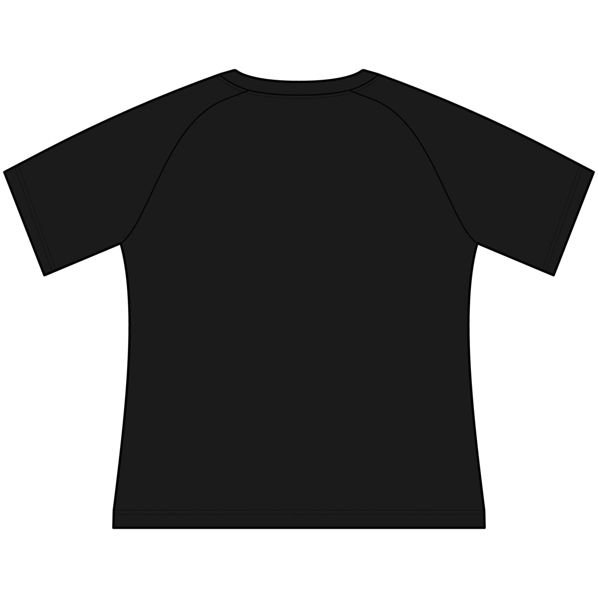 T-Shirt, Short Sleeve Wide Neck - Black & White Morel Mushroom