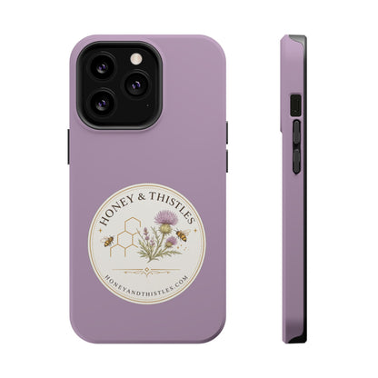 Floral Honey & Thistles Magnetic Phone Case — Impact-Resistant MagSafe-Compatible