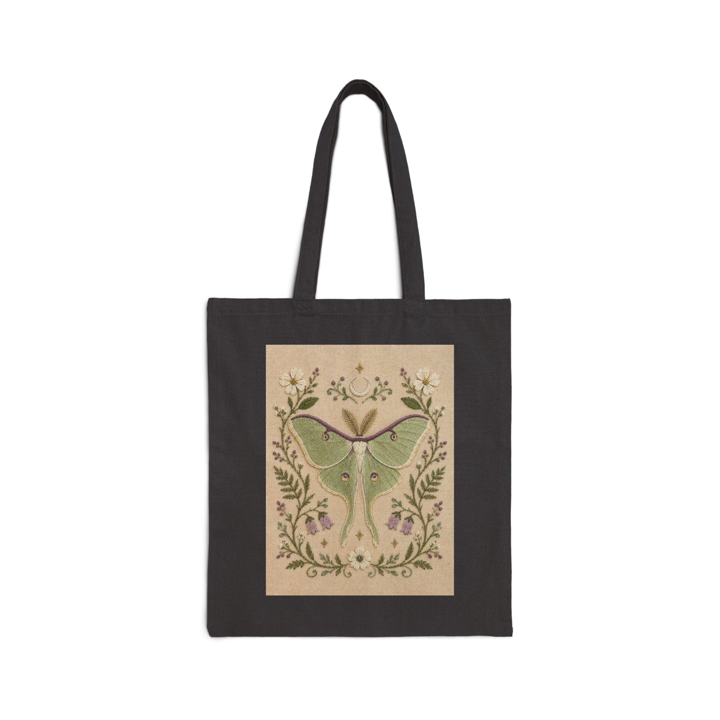 Luna Moth Botanical Canvas Tote