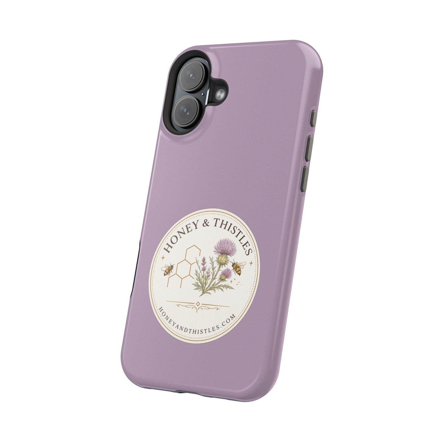 Floral Honey & Thistles Magnetic Phone Case — Impact-Resistant MagSafe-Compatible