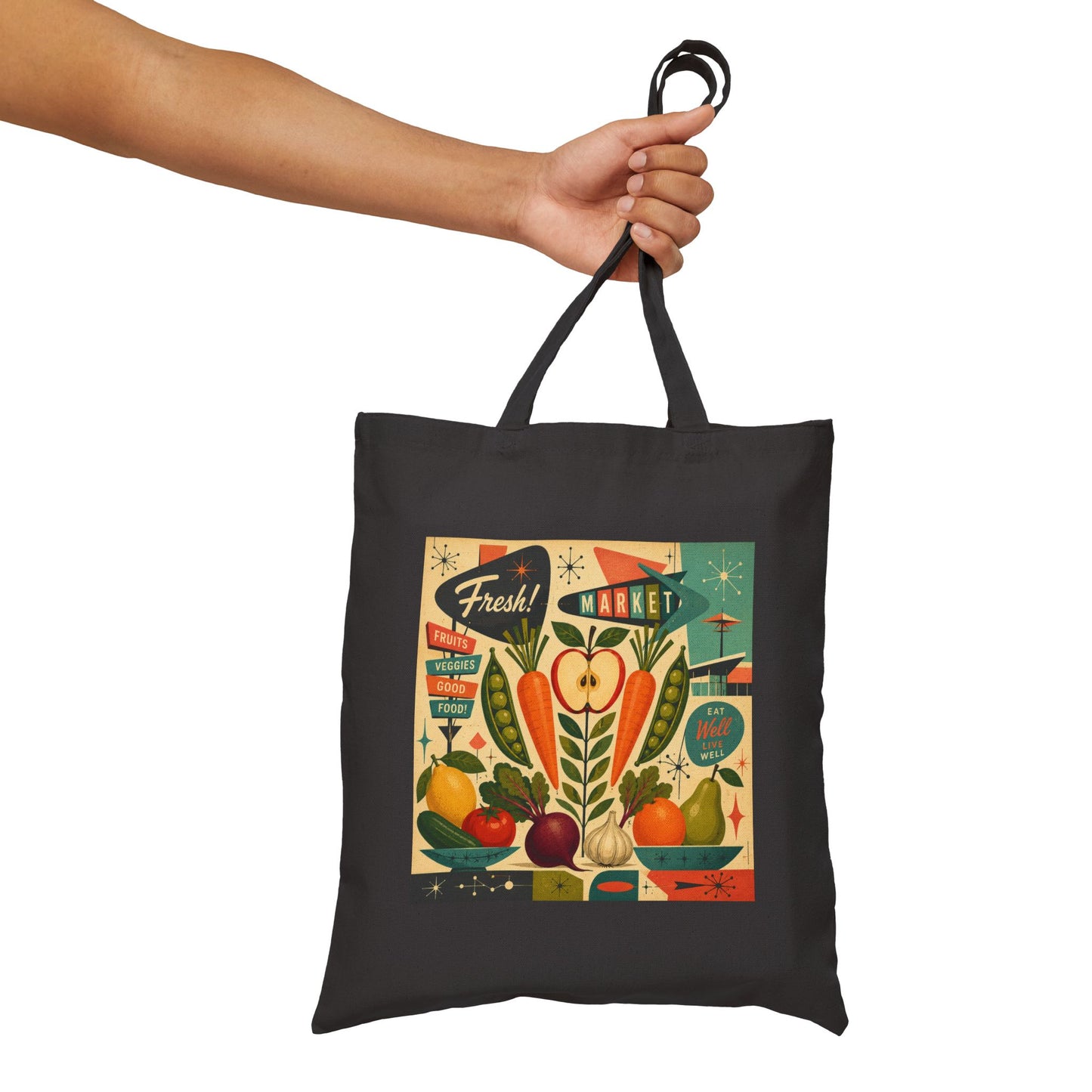 Mid-Century Modern Cotton Canvas Tote Bag