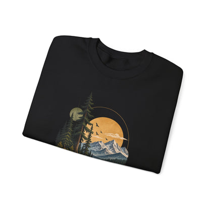 Sweatshirt, Crew Neck - Mountain Lake Sunset