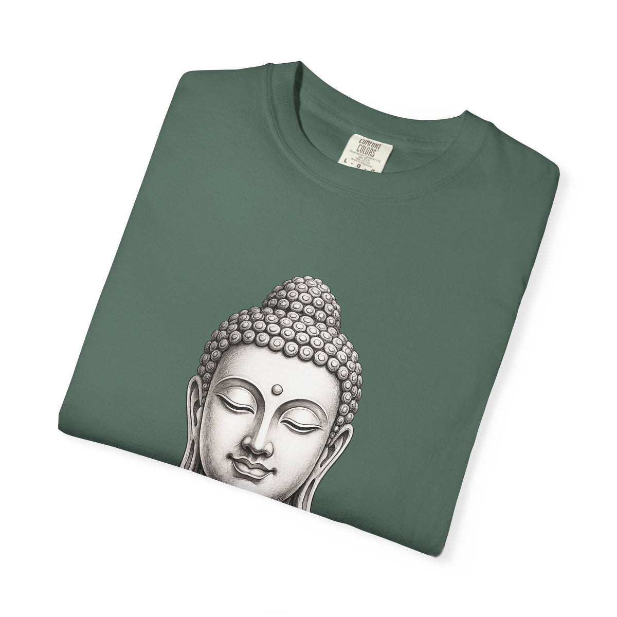 T‑Shirt, Short Sleeve Boxy Crew Neck - Mindful Zen Buddha Head