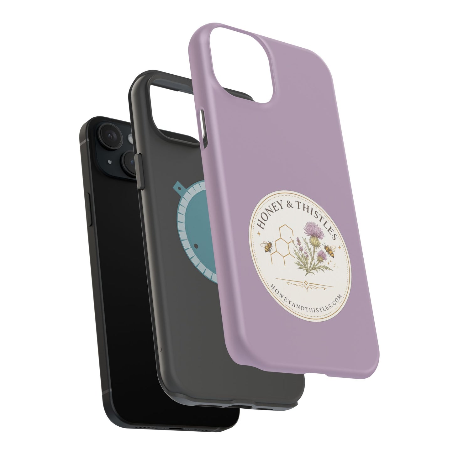 Floral Honey & Thistles Magnetic Phone Case — Impact-Resistant MagSafe-Compatible