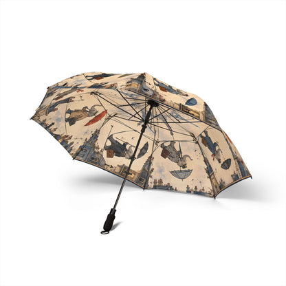 Parisian Elephants on High Wires in the Rain Umbrella