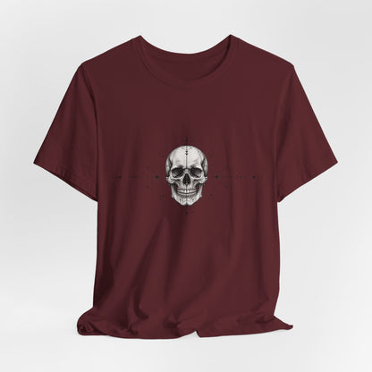 T-Shirt, Short Sleeve Boxy Crew Neck - Skull Geometry