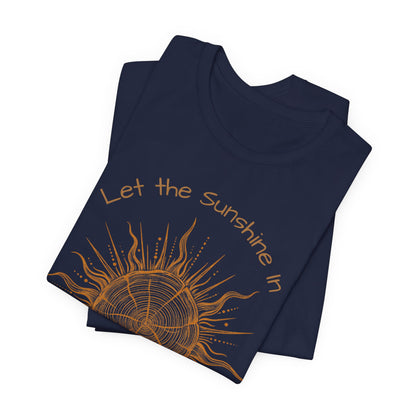 T-Shirt, Short Sleeve Boxy Crew Neck - Let the Sunshine In Sun Positive Vibes