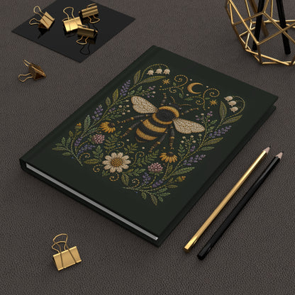 Journal Notebook, Hardcover Lined - Bee & Wildflowers