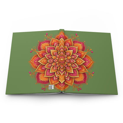 Green & Orange Mandala Lined Journal