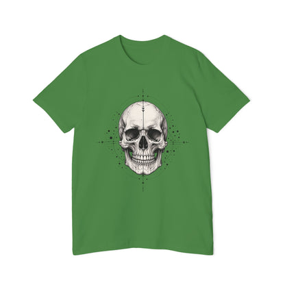 T-Shirt, Short Sleeve Boxy Crew Neck - Geometric Skull