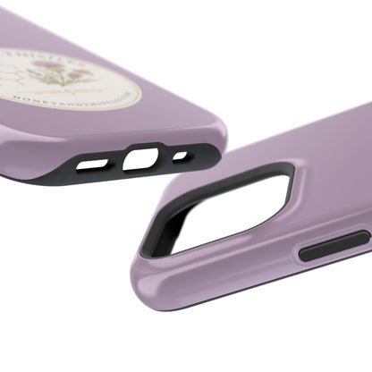 Floral Honey & Thistles Magnetic Phone Case — Impact-Resistant MagSafe-Compatible