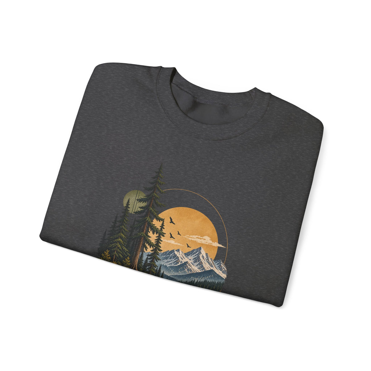 Sweatshirt, Crew Neck - Mountain Lake Sunset