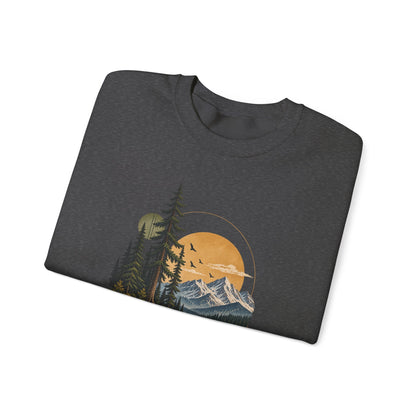 Sweatshirt, Crew Neck - Mountain Lake Sunset