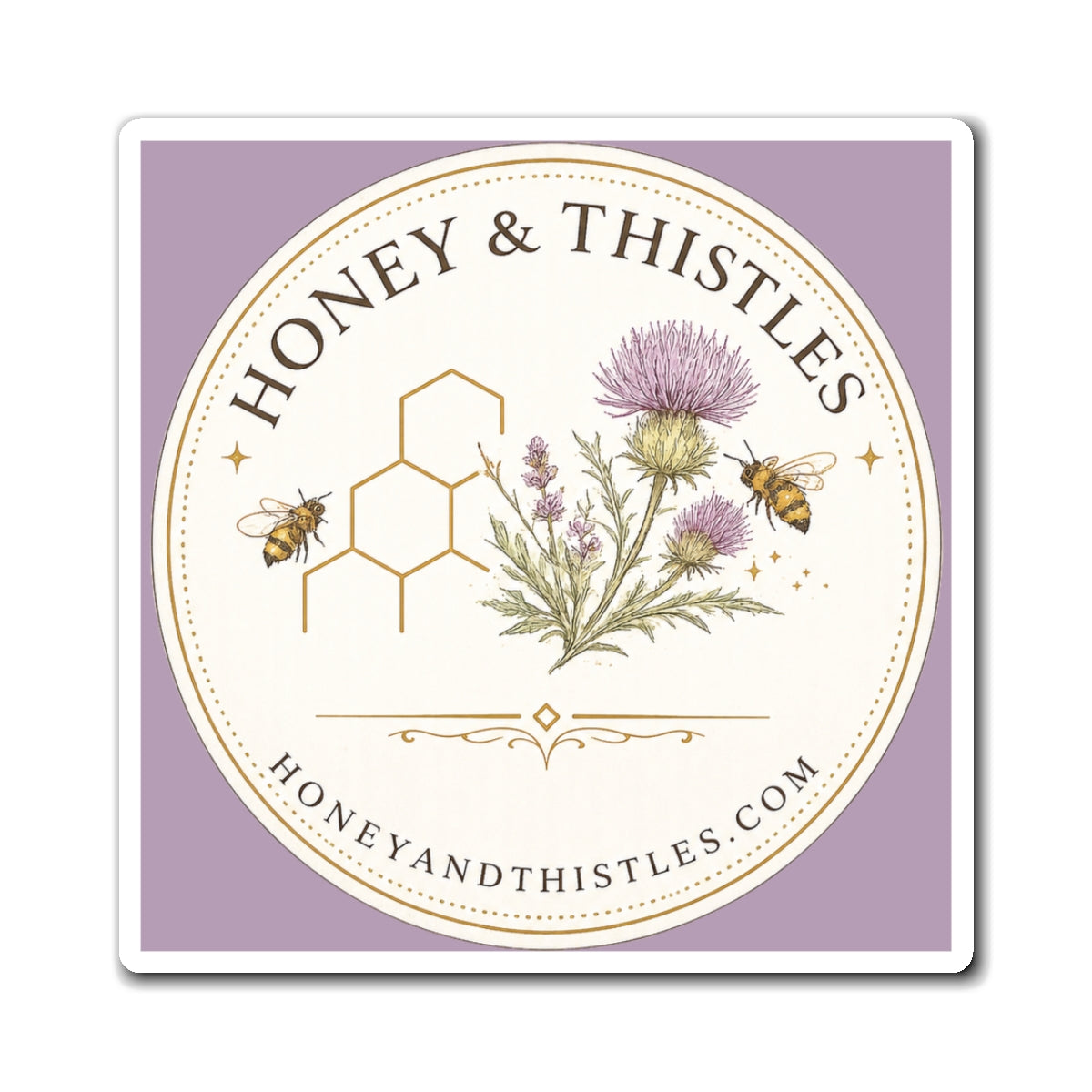 Magnet — Honey & Thistles Floral Logo Bee Refrigerator Magnet