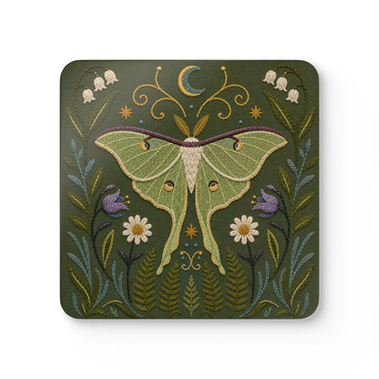 Luna Moth Cork Coaster Set (4-Pack)