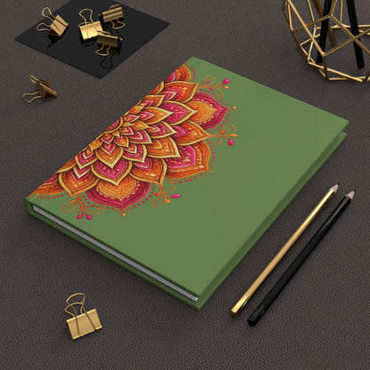 Green & Orange Mandala Lined Journal