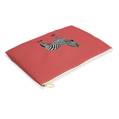 Zebra Dark Coral Accessory Pouch
