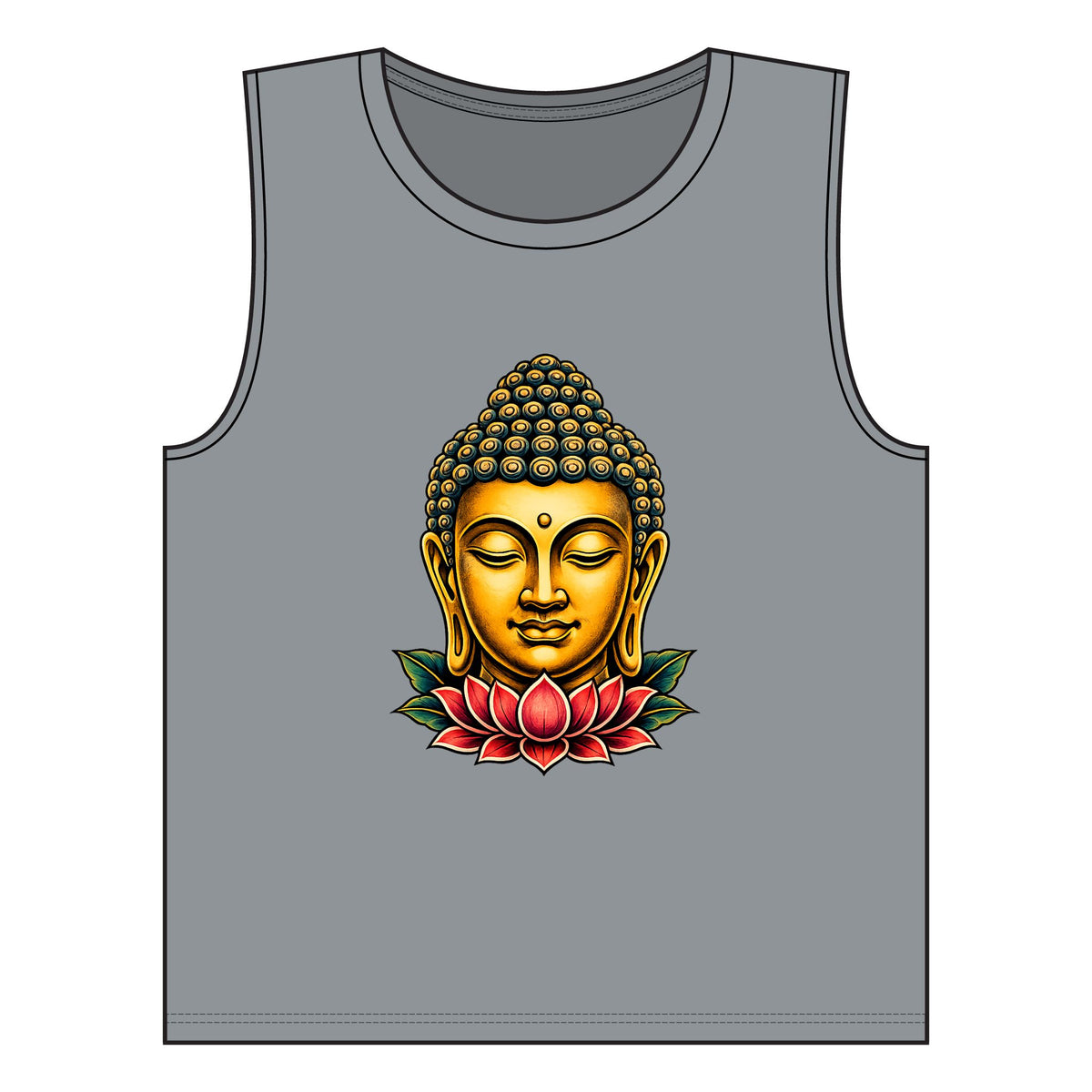 Tank Top, Muscle - Buddha & Lotus