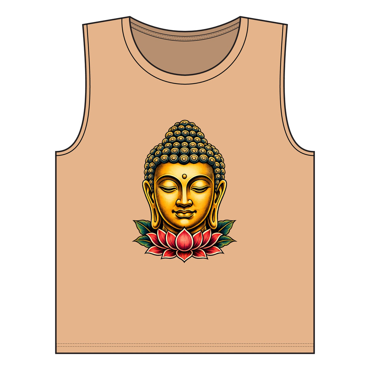 Tank Top, Muscle - Buddha & Lotus