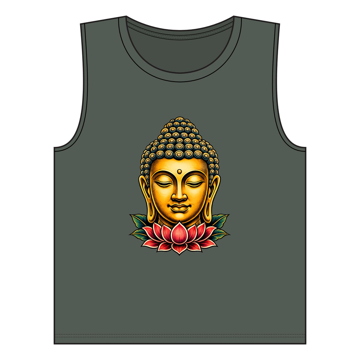 Tank Top, Muscle - Buddha & Lotus