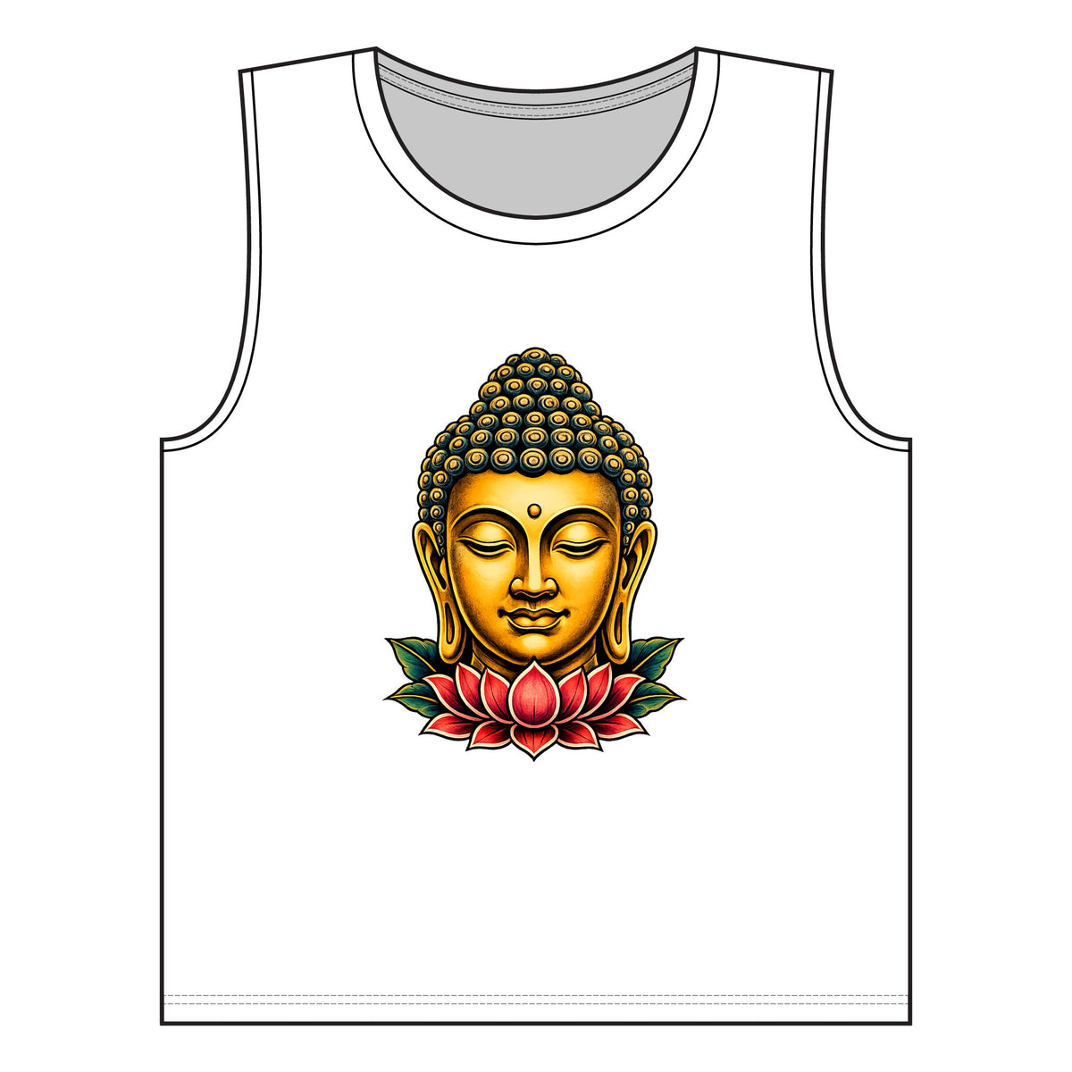 Tank Top, Muscle - Buddha & Lotus