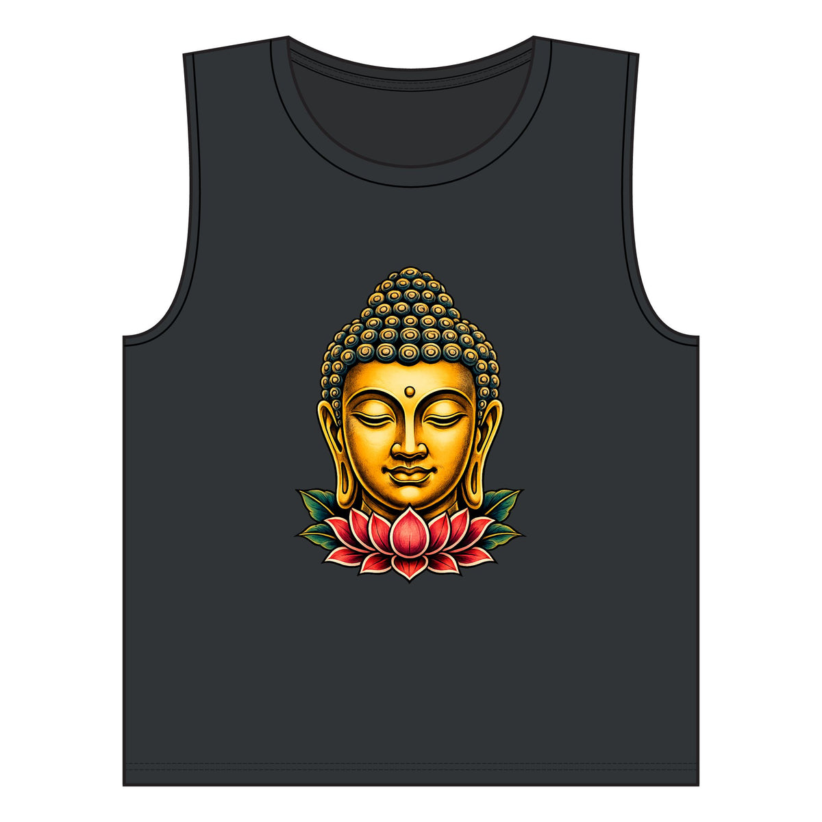 Tank Top, Muscle - Buddha & Lotus