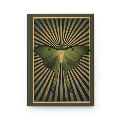 Journal Notebook, Hardcover Lined - Luna Moth Kaleidoscope Style