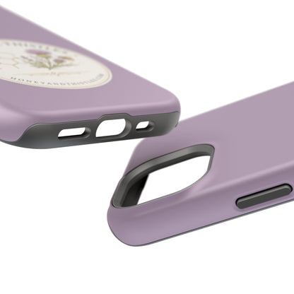 Floral Honey & Thistles Magnetic Phone Case — Impact-Resistant MagSafe-Compatible