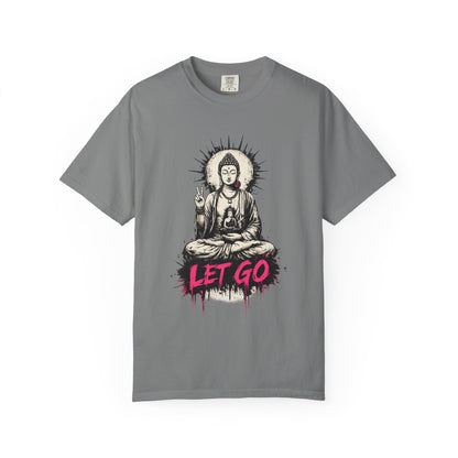 T-Shirt, Short Sleeve Boxy Crew Neck - Buddha "Let Go"