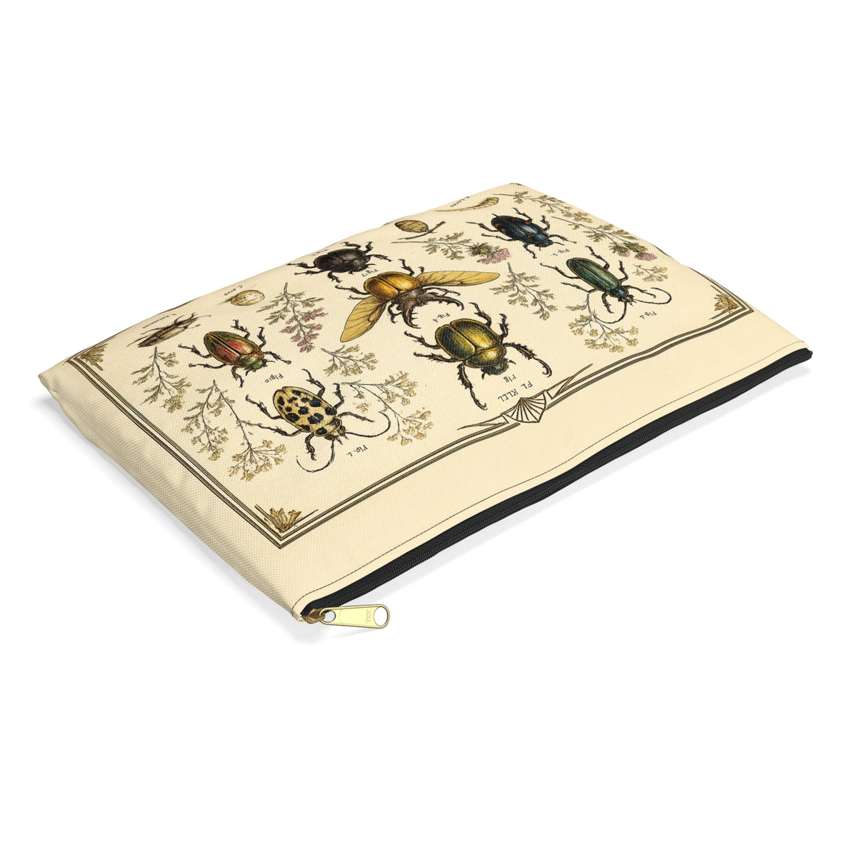 Pouch/Accessory Bag - Vintage Entomology Botanical Beetles