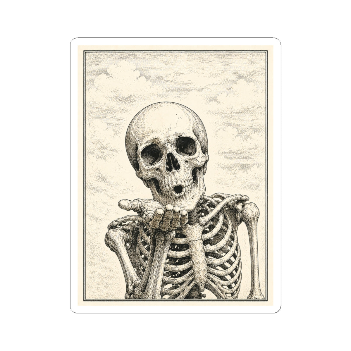 Sticker,  Kiss-Cut - Gothic Skeleton Blowing Kiss