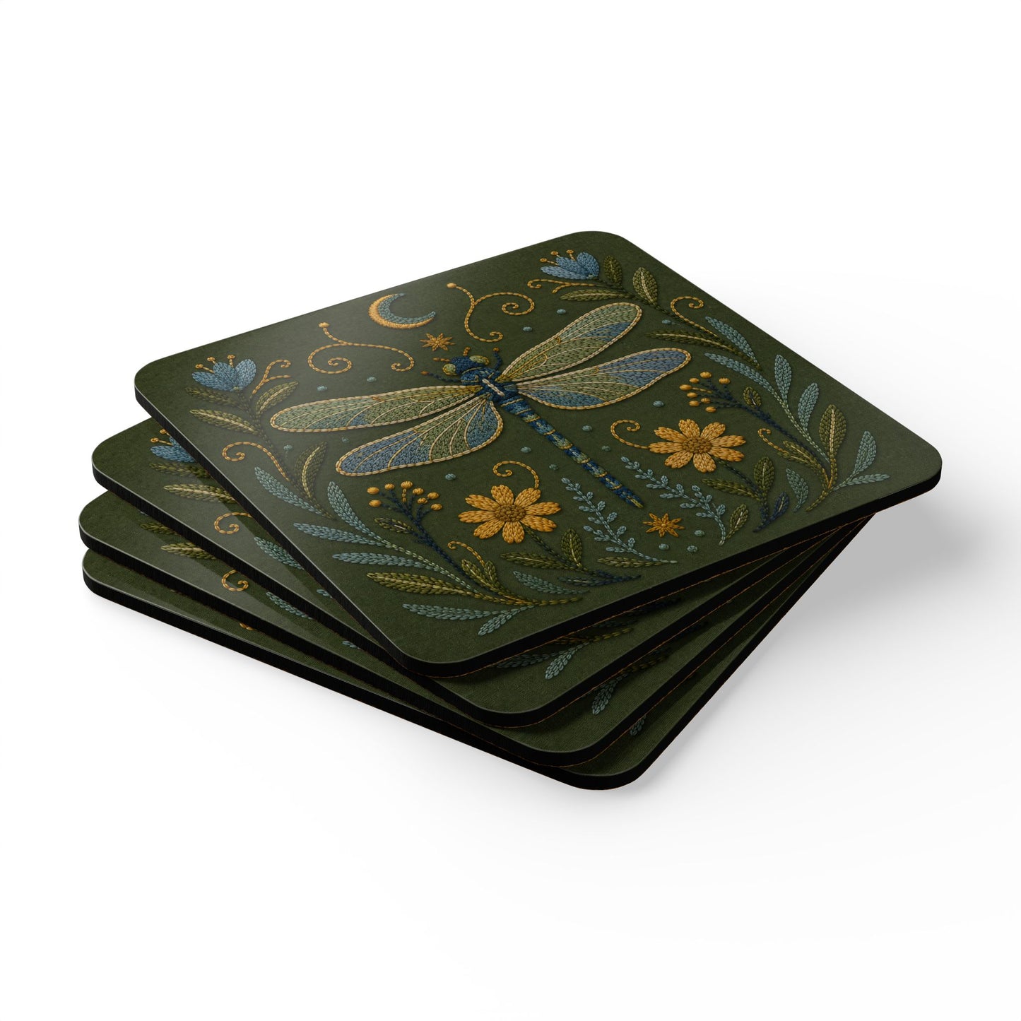 Dragonfly Cork Coaster (Set of 4)
