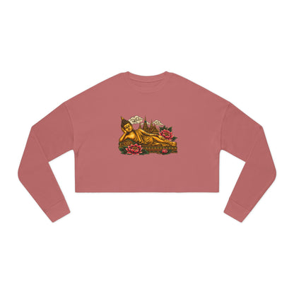 Recline with Buddha Cropped Long Sleeve T-Shirt