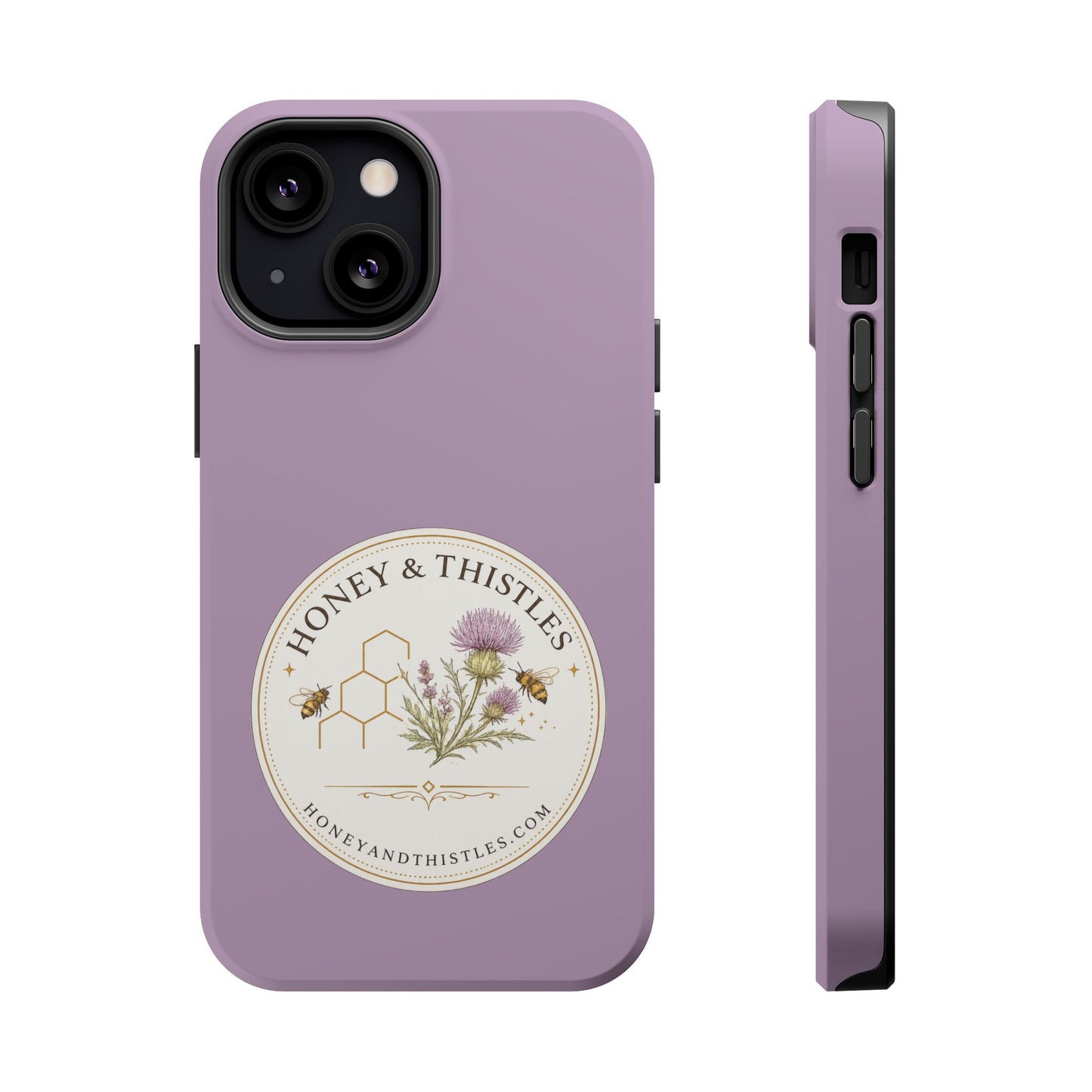 Floral Honey & Thistles Magnetic Phone Case — Impact-Resistant MagSafe-Compatible